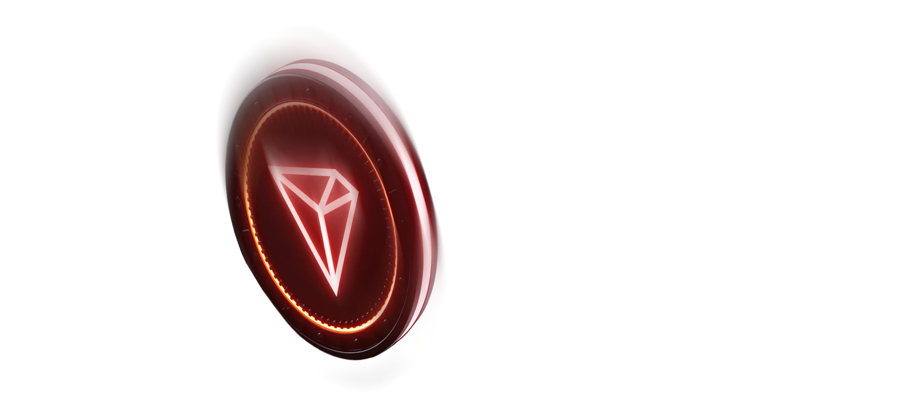 Glowing red Tron coin
