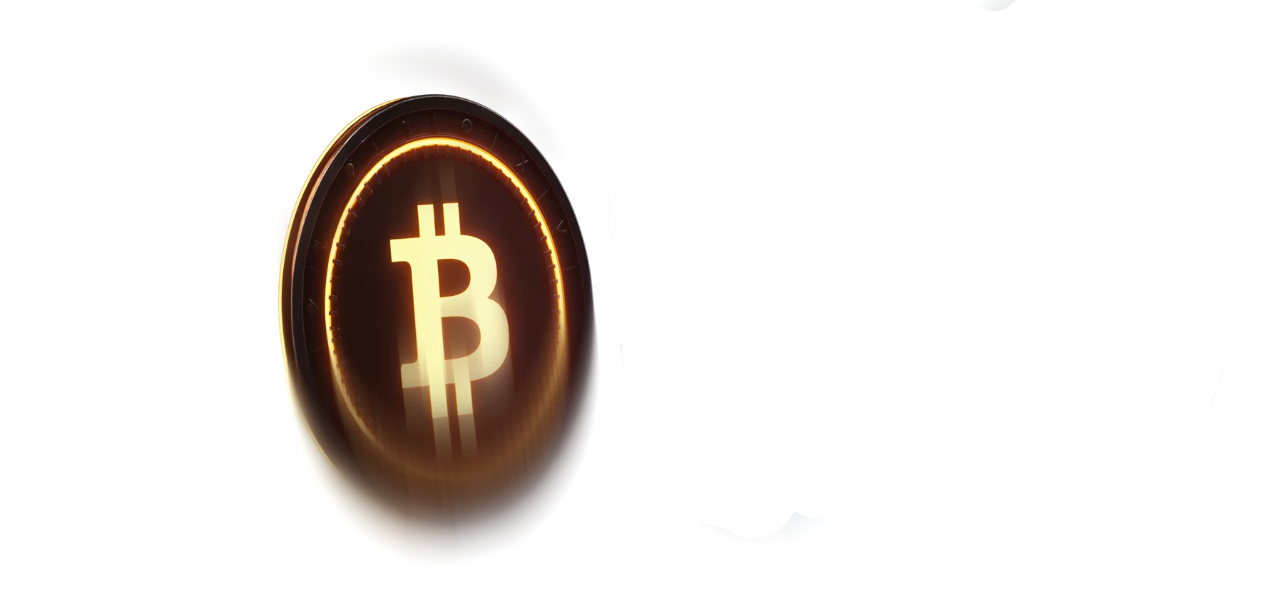 Glowing gold Bitcoin coin